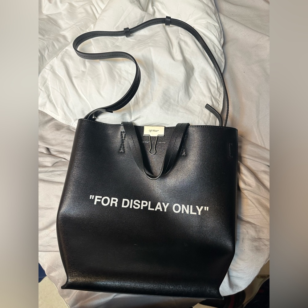 OFF-WHITE "For Display Only" Saffiano Leather
Tote Bag